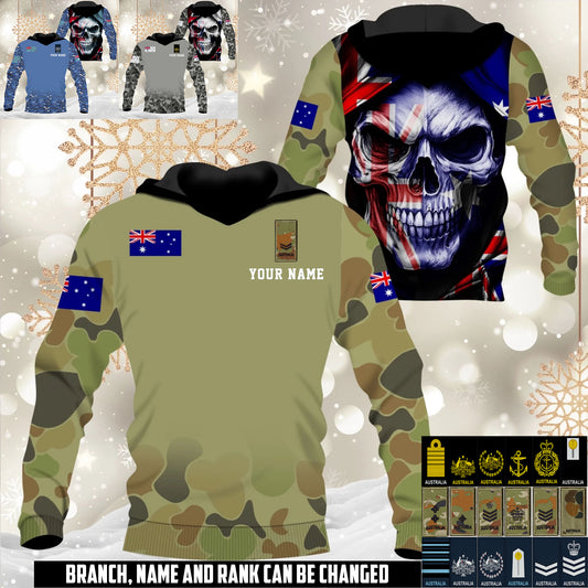 Personalized Australia Soldier/Veteran Camo with Name and Rank Hoodie All Over Printed - 17660160