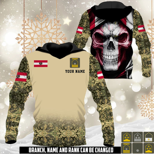 Personalized Austria Soldier/Veteran Camo with Name and Rank Hoodie All Over Printed - 17660160