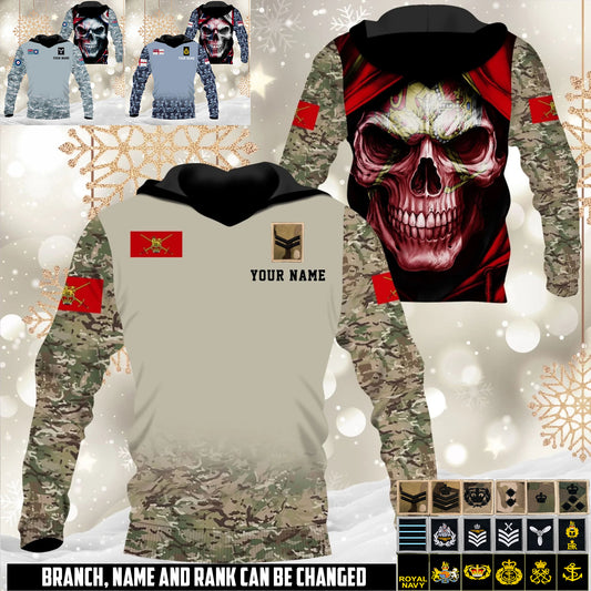 Personalized UK Soldier/Veteran Camo with Name and Rank Hoodie All Over Printed - 17660160