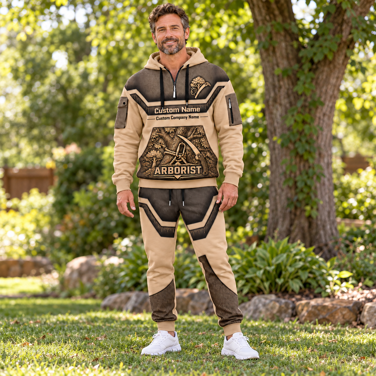 Arborist hero half zip hoodie and jogger combo