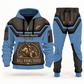 Bull Riding/Rodeo slate blue half zip hoodie and jogger combo
