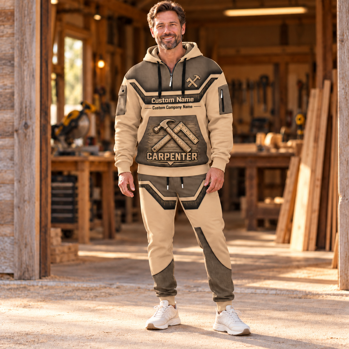 carpenter hero half zip hoodie and jogger combo