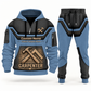 carpenter slate blue half zip hoodie and jogger combo