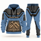 carpenter steel blue half zip hoodie and jogger combo