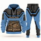Crane Operator slate blue half zip hoodie and jogger combo
