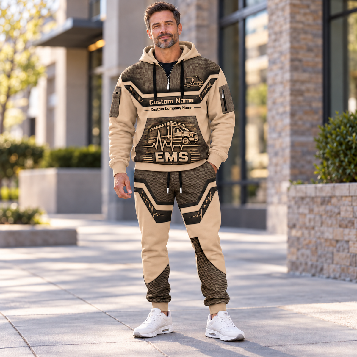 EMS hero half zip hoodie and jogger combo