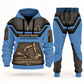 Excavator Operator steel blue half zip hoodie and jogger combo