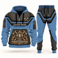 Firefighter steel blue half zip hoodie and jogger combo