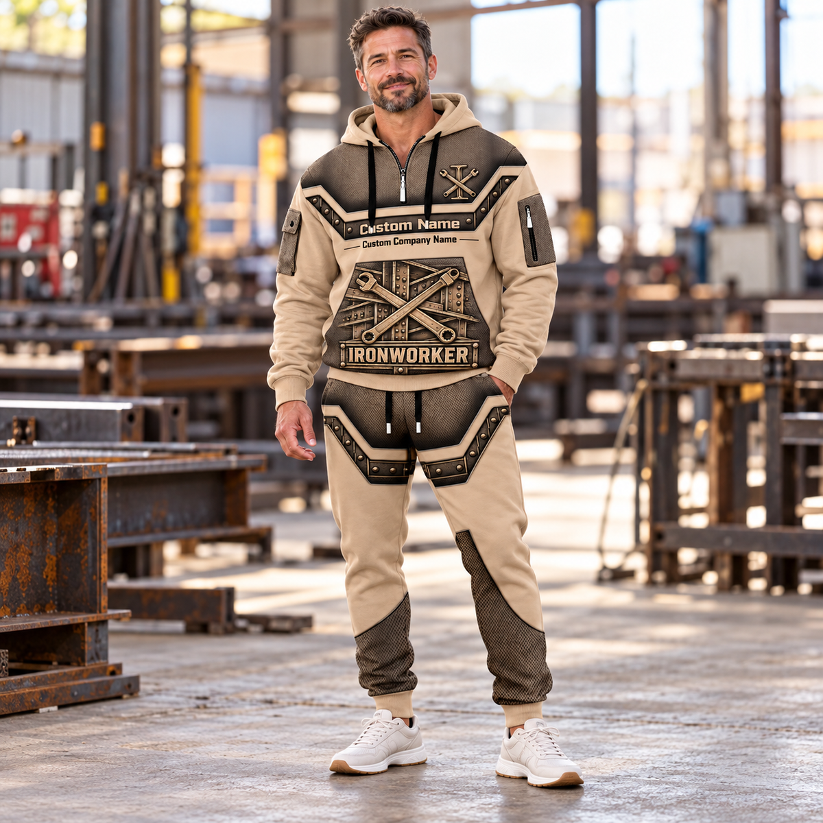 Ironworker hero half zip hoodie and jogger combo