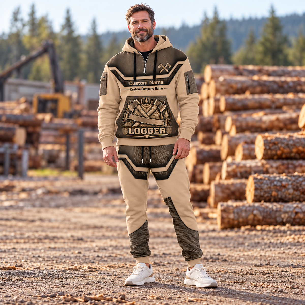 Logger hero half zip hoodie and jogger combo