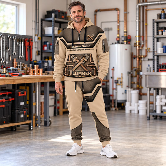 Plumber hero half zip hoodie and jogger combo