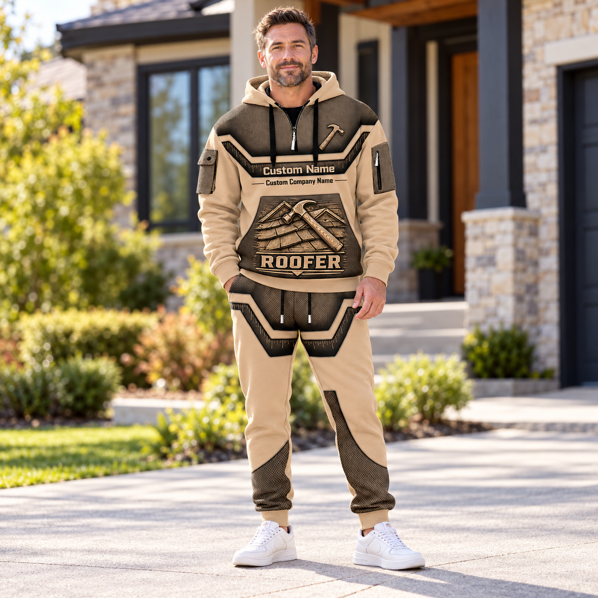 Roofer hero half zip hoodie and jogger combo