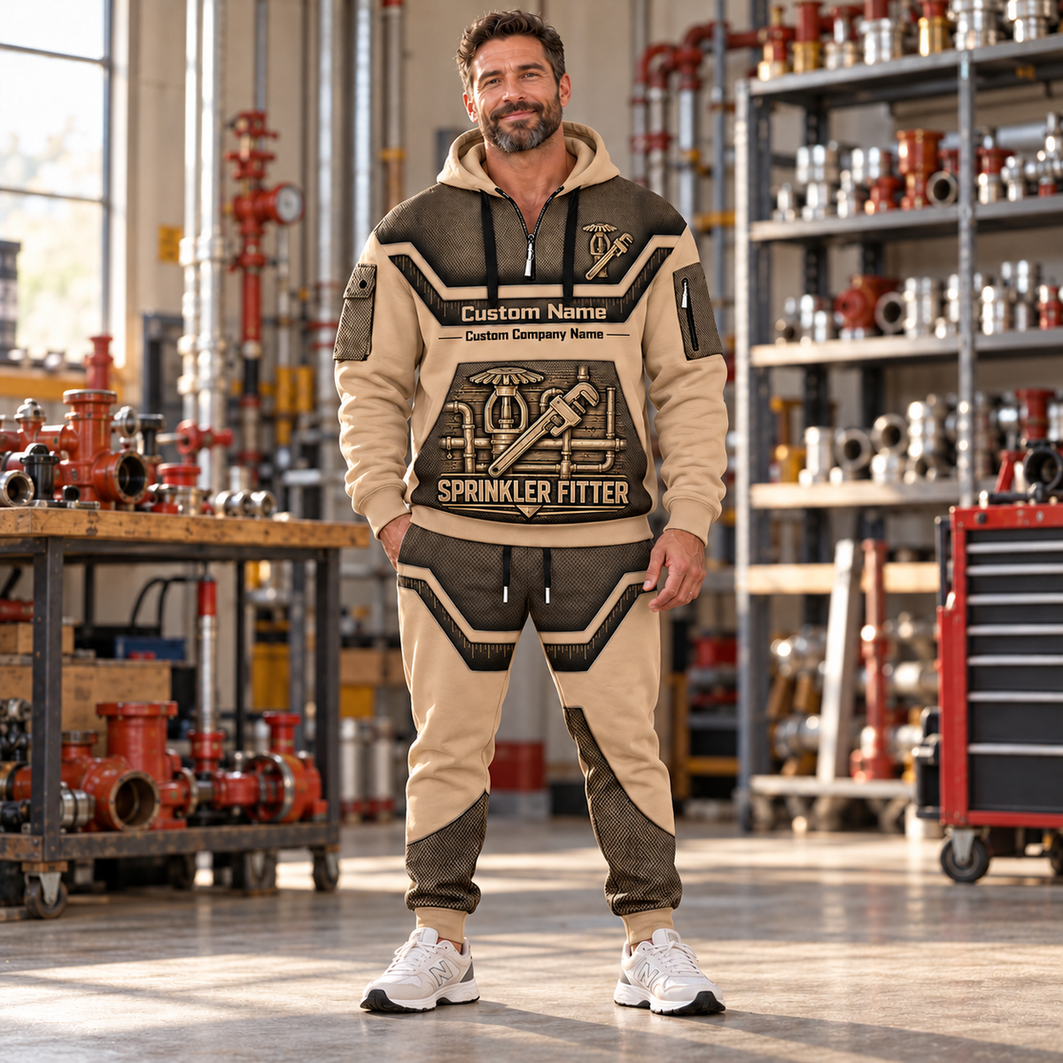 Sprinkler Fitter hero half zip hoodie and jogger combo