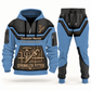Sprinkler Fitter slate blue half zip hoodie and jogger combo