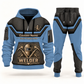 Welder slate blue half zip hoodie and jogger combo