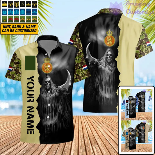 Personalized Netherlands Soldier/ Veteran Camo With Name And Rank Hawaii Shirt 3D Printed  - 17062272