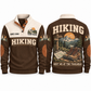 Meet Me at the Trailhead – Brown hiking sports sweatshirt with flat printed artwork