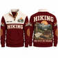 Meet Me at the Trailhead – Jujube Red hiking sports sweatshirt with flat printed artwork