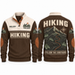 Follow the Contours – Brown hiking sports sweatshirt with flat printed artwork