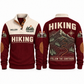Follow the Contours – Jujube Red hiking sports sweatshirt with flat printed artwork