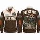 One Step at a Time – Brown hiking sports sweatshirt with flat printed artwork