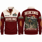 One Step at a Time – Jujube Red hiking sports sweatshirt with flat printed artwork