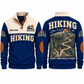 Every Turn Tells a Story – Navy hiking sports sweatshirt with flat printed artwork