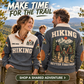 Better Together | Hiking Personalized Sports Sweatshirt lifestyle mockup in Grey