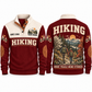 More Trails More Stories personalized hiking Sports Sweatshirt in Jujube Red