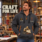 Sprinkler Fitter Craft For Life Quarter-Zip Hoodie in Gray, worn by an adult male model, preserving the current niche artwork, sample name and year, and hooded quarter-zip garment details.