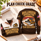 Bulldozer Operator Plan Check Grade Sports Sweatshirt in Brown, source-faithful front and back garment artwork in a polished plan flatlay back and folded front composition, original sample name and year retained.
