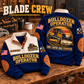 Bulldozer Operator Blade Crew Sports Sweatshirt in Navy, source-faithful front and back garment artwork in a polished workshop bench folded pair composition, original sample name and year retained.