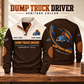 Dump Truck Driver Heritage Collar Sports Sweatshirt in Brown, source-faithful garment artwork in a polished studio pair composition, original sample name and year retained.