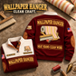 Wallpaper Hanger Clean Craft Sports Sweatshirt in Jujube Red, source-faithful garment artwork in a polished stone flatlay back and folded front composition, original sample name and year retained.