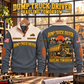 Dump Truck Driver Hauling Tomorrow Sports Sweatshirt in Grey, source-faithful garment artwork in a polished sunlit hanging pair composition, original sample name and year retained.