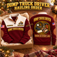 Dump Truck Driver Hauling Order Sports Sweatshirt in Jujube Red, source-faithful garment artwork in a polished gift box front and back composition, original sample name and year retained.