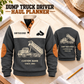Dump Truck Driver Haul Planner Sports Sweatshirt in Grey, source-faithful garment artwork in a polished plan flatlay back and folded front composition, original sample name and year retained.