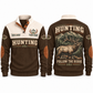 Follow the Ridge personalized hunting sports sweatshirt in Brown, front and back with flat printed artwork