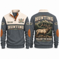Follow the Ridge personalized hunting sports sweatshirt in Grey, front and back with flat printed artwork
