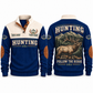 Follow the Ridge personalized hunting sports sweatshirt in Navy, front and back with flat printed artwork