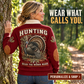Hear the Woods Wake | Hunting Personalized Sports Sweatshirt lifestyle mockup in Jujube Red