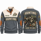 Know the Land personalized hunting sports sweatshirt in Grey, front and back with flat printed artwork
