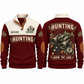 Know the Land personalized hunting sports sweatshirt in Jujube Red, front and back with flat printed artwork