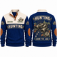 Know the Land personalized hunting sports sweatshirt in Navy, front and back with flat printed artwork