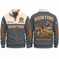 Grey Sports Sweatshirt — Hunting dog in tall golden grass watching a pheasant fly above an open field.