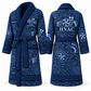 Personalized HVAC Bathrobe - Contour Lines blue front and back view