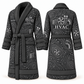Personalized HVAC Bathrobe - Contour Lines slate front and back view