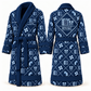 Personalized HVAC Bathrobe - Diamond Emblems blue front and back view