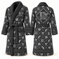 Personalized HVAC Bathrobe - Diamond Emblems slate front and back view