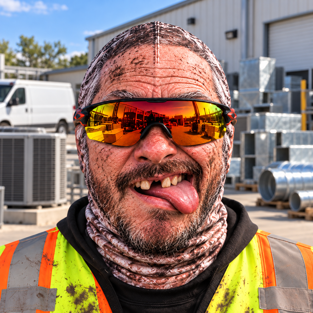 HVAC Technician funny face balaclava - Style 9